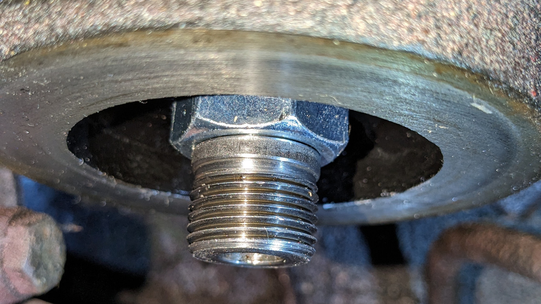 Midget Oil Filter Threaded Adapter Installed.jpg